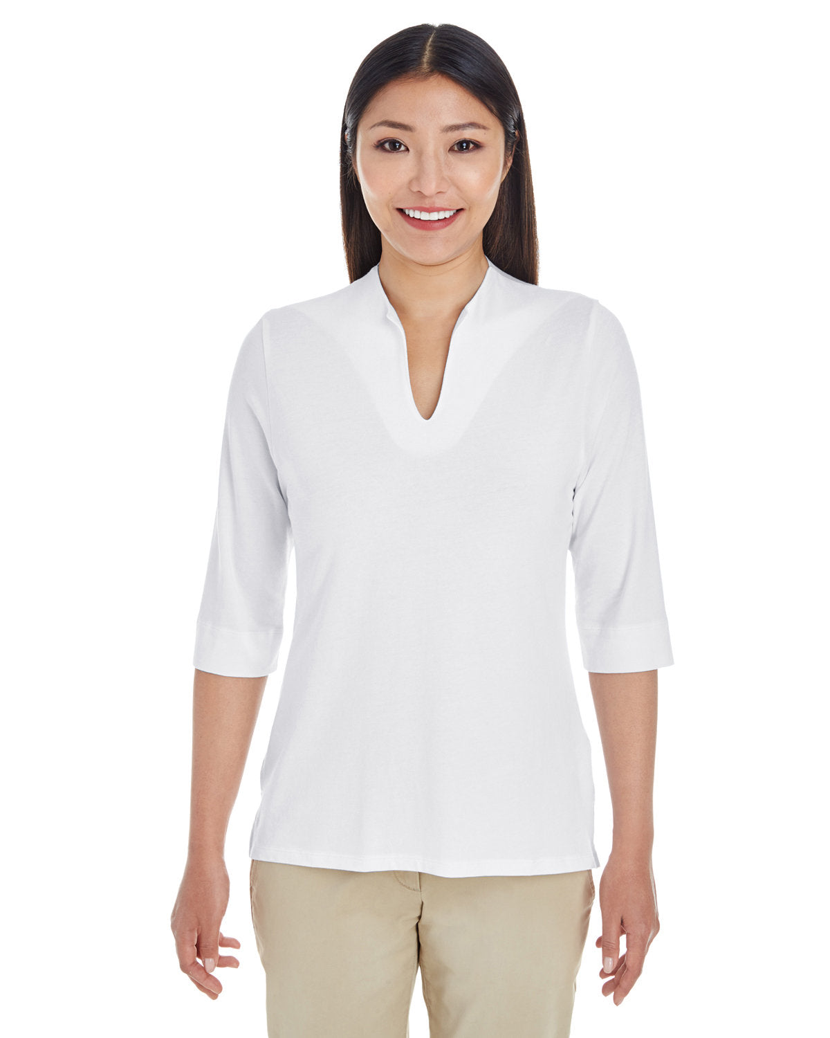 DEVON AND JONES Ladies' Perfect Fit? Tailored Open Neckline Top