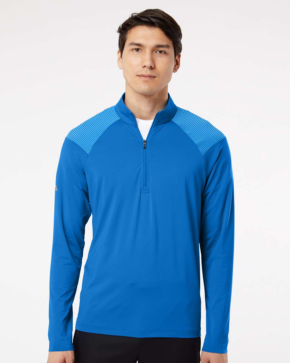 Adidas® Shoulder Stripe Quarter Zip Pullover