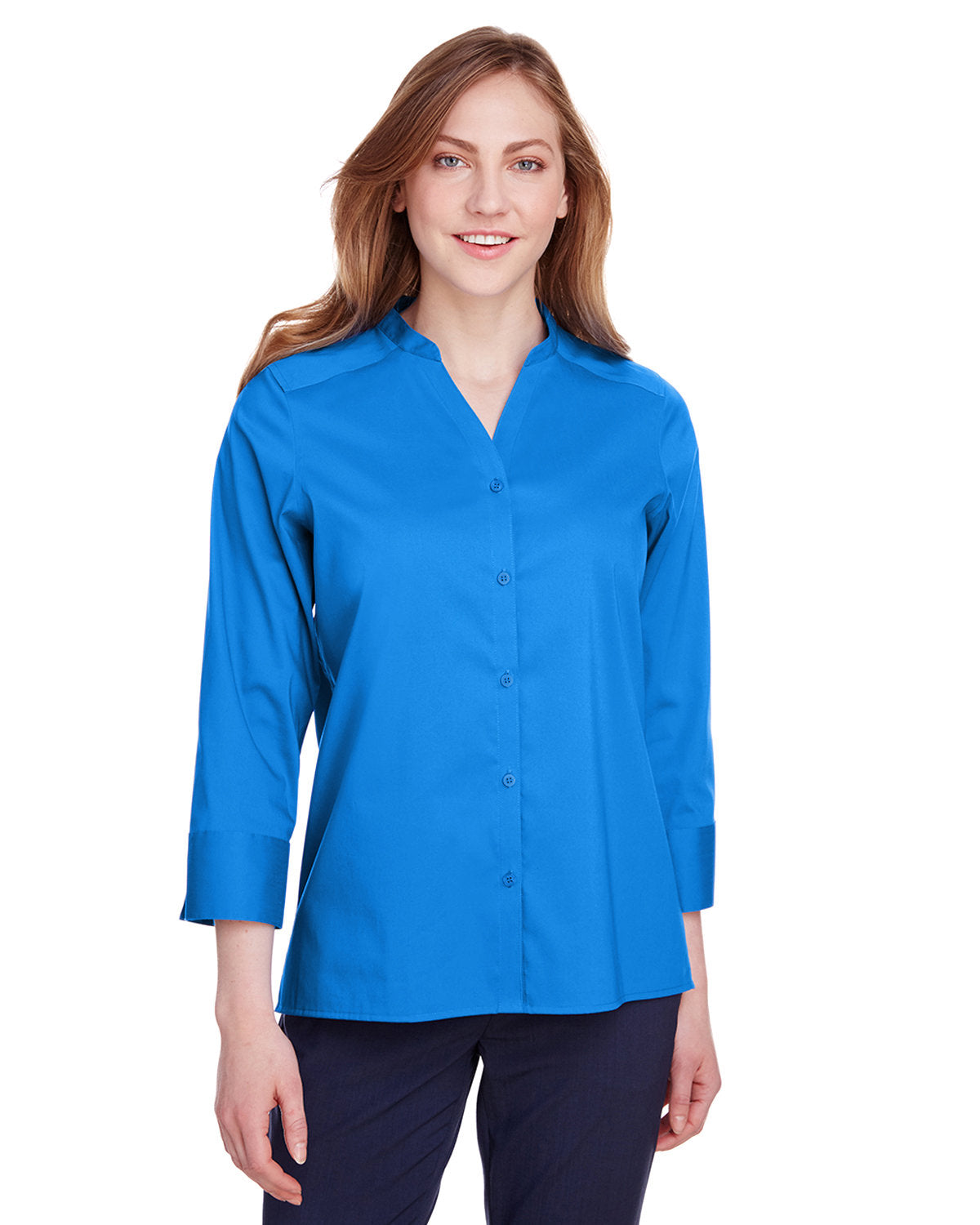 DEVON AND JONES Ladies' Crown Collection® Stretch Broadcloth 3/4 Sleeve Blouse