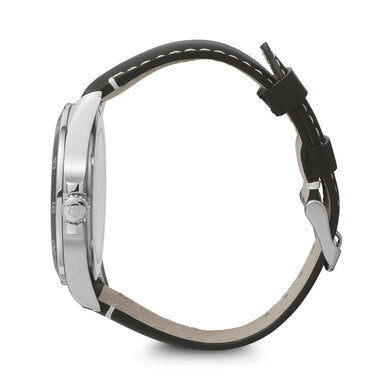 FieldForce Black Dial Watch w/Leather Strap