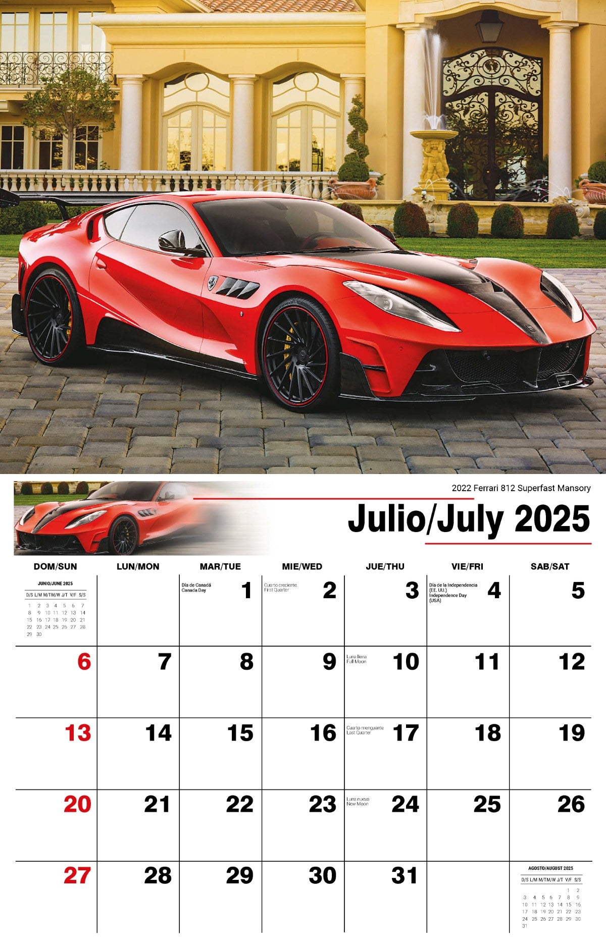 Galleria Wall Calendar 2025 Exotic Cars SP/ENG