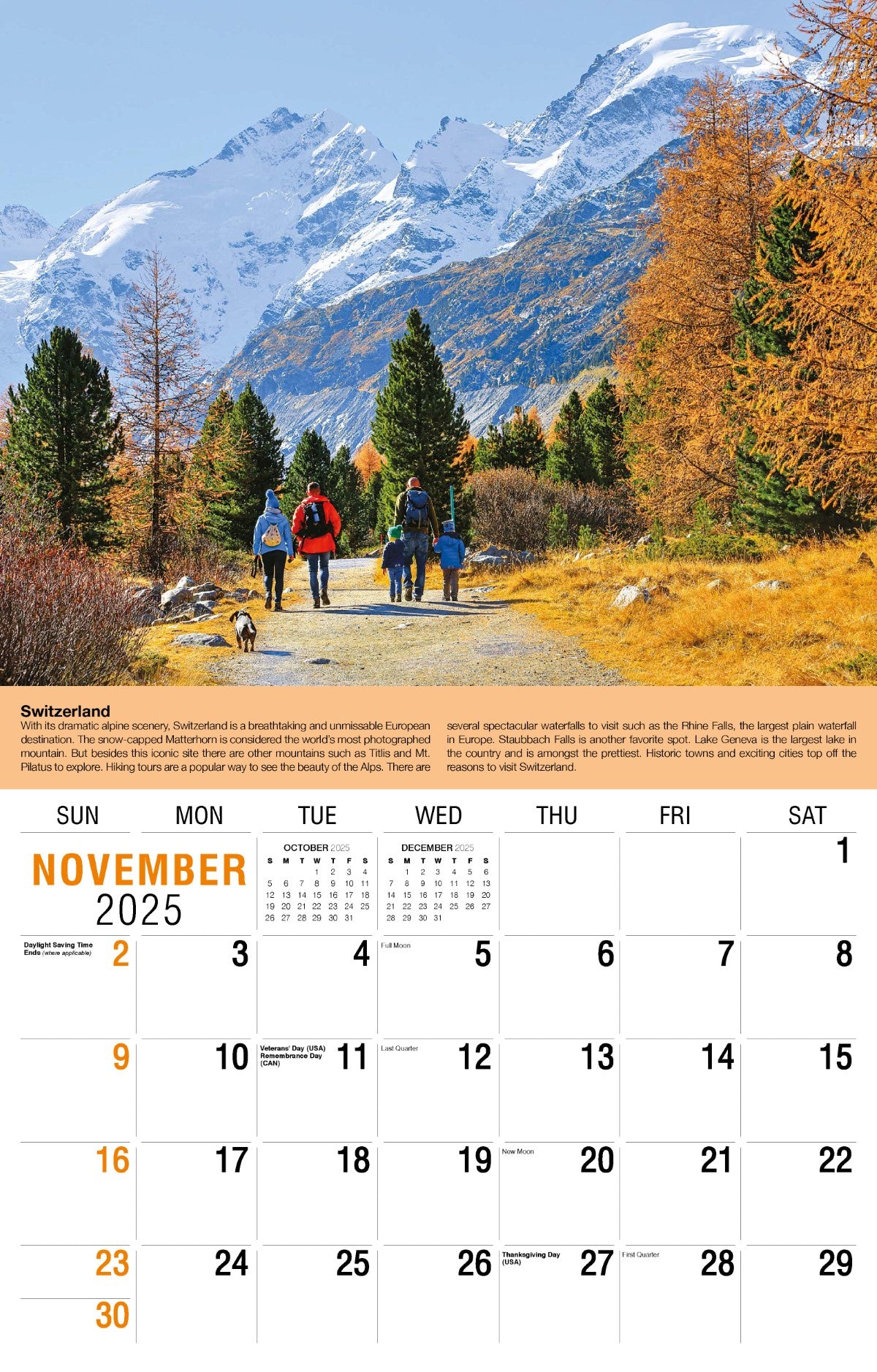Galleria Wall Calendar 2025 World Travel