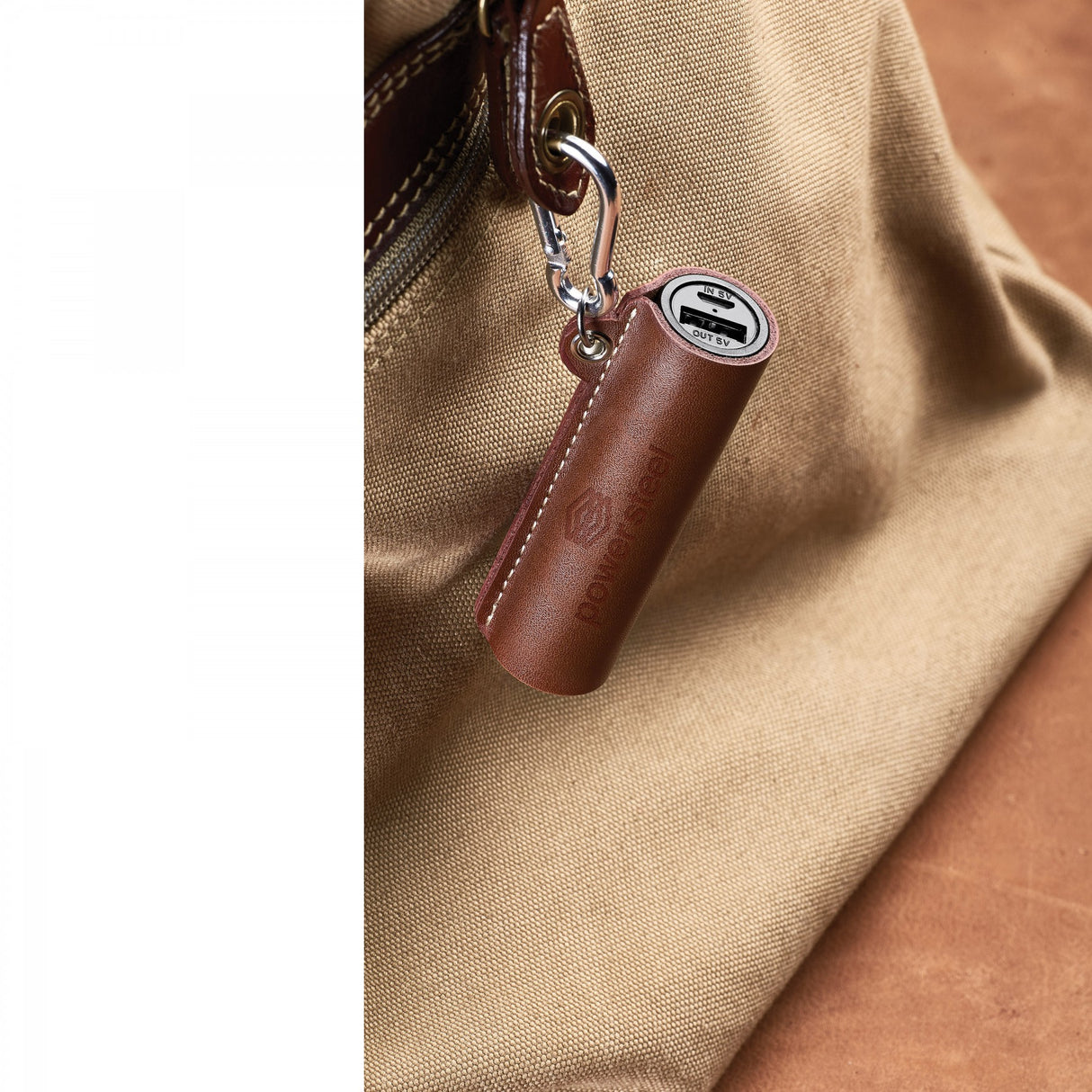 GENUINE LEATHER 2,200 mAh UL CERTIFIED POWER BANK