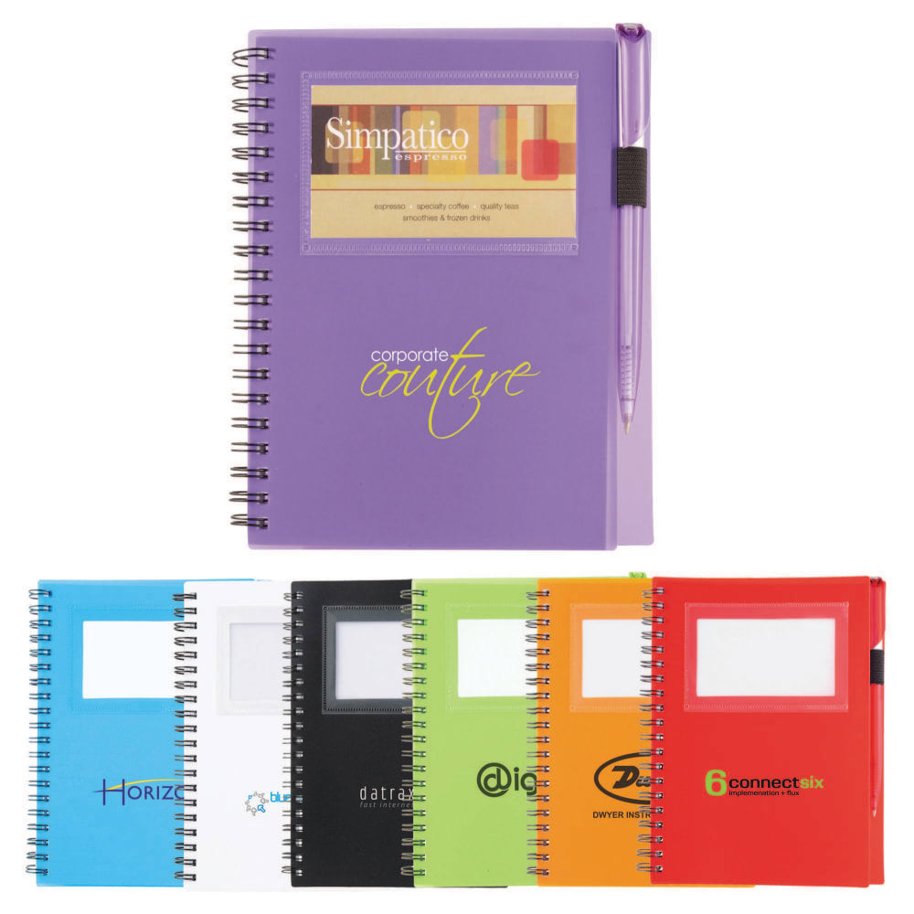 5.5" x 7" FSC Mix Star Spiral Notebook with Pen