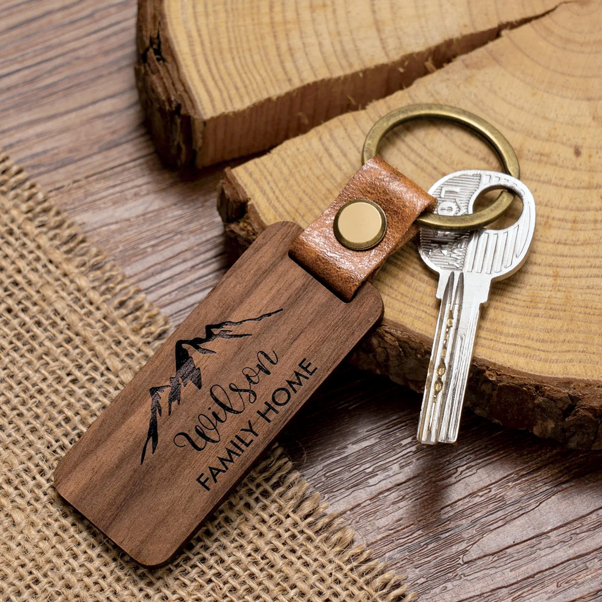 Engraved Wooden Keychain