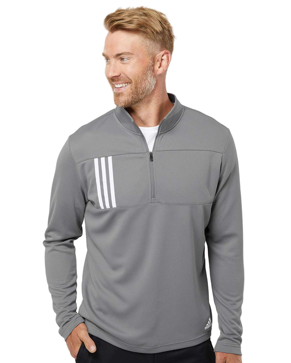 Adidas 3-Stripes Double Knit Quarter-Zip Pullover