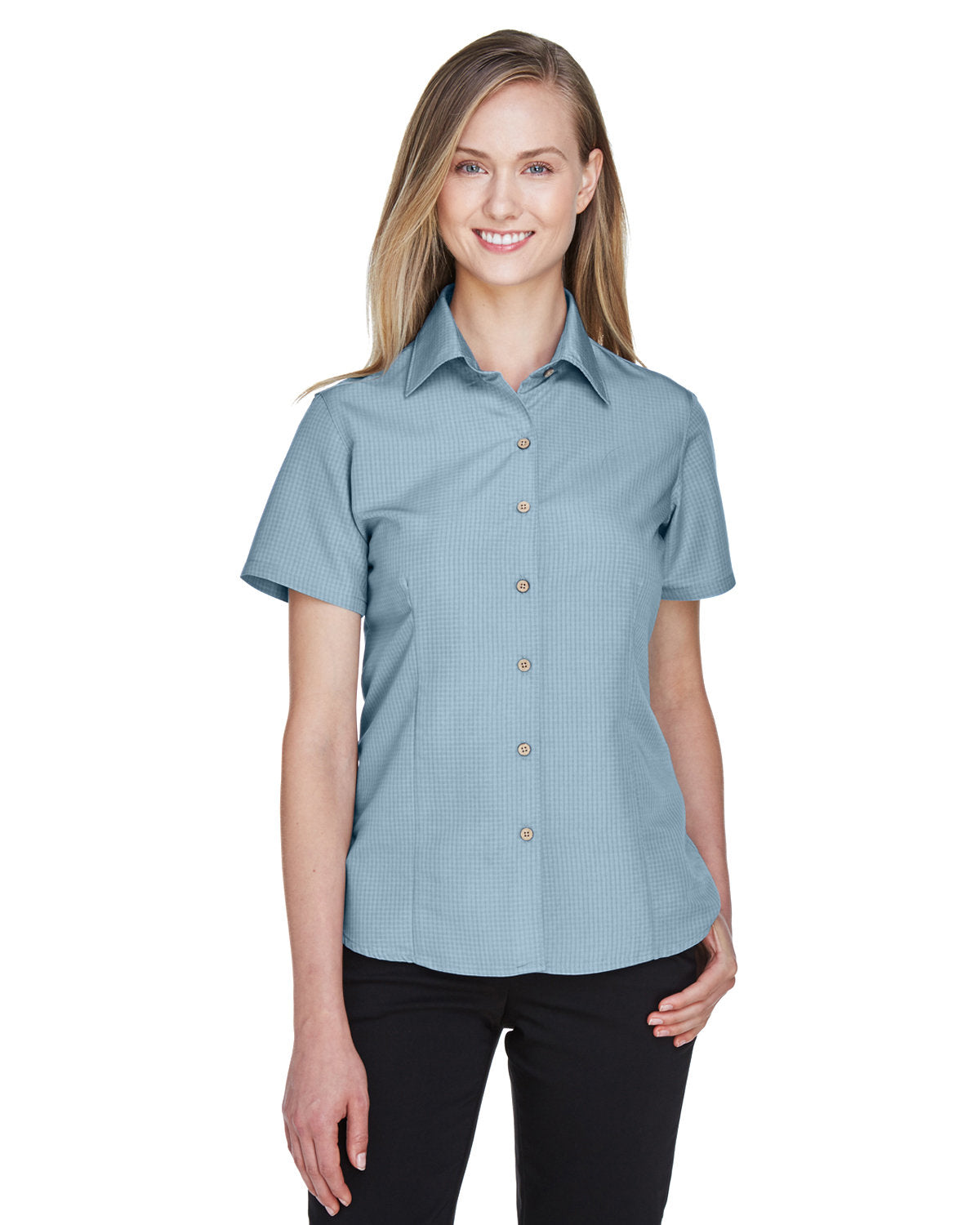 Harriton Ladies' Barbados Textured Camp Shirt