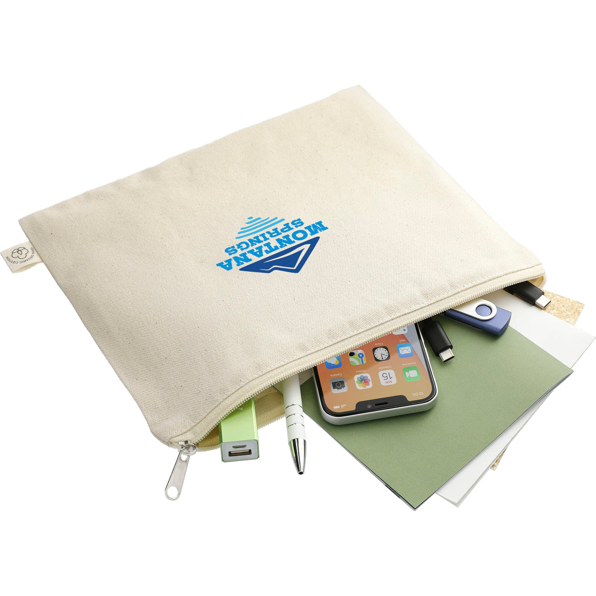 Organic Cotton Flat Travel Pouch