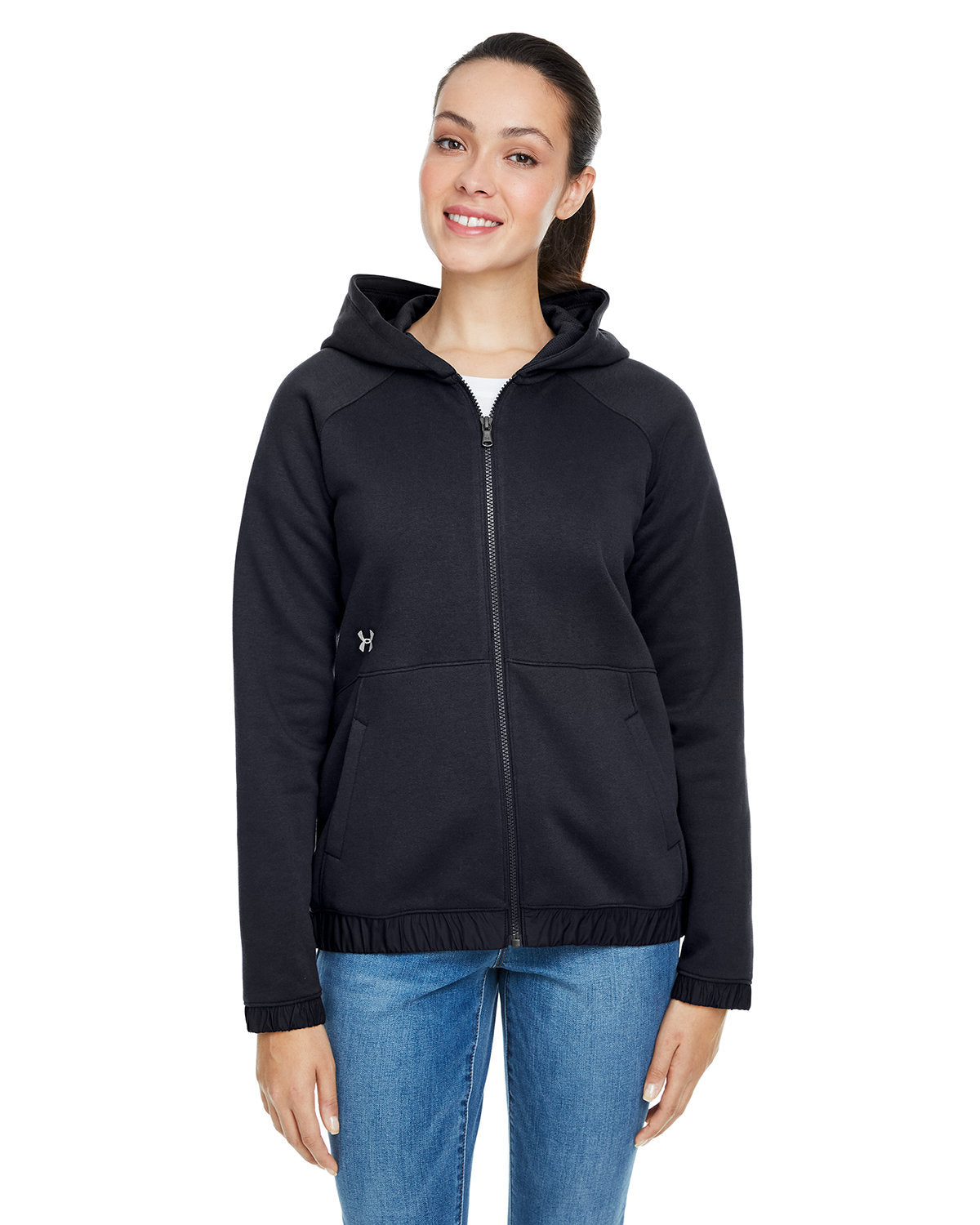 UNDER ARMOUR Ladies' Hustle Full-Zip Hooded Sweatshirt