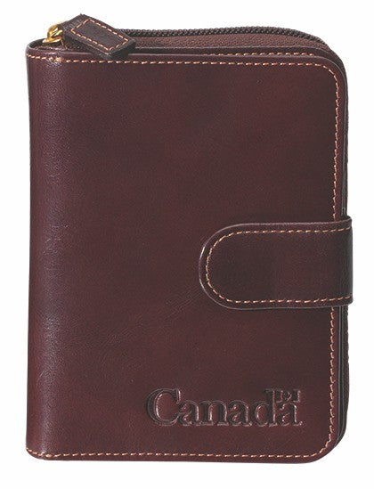 Women's Wallet wine top grain cowhide leather