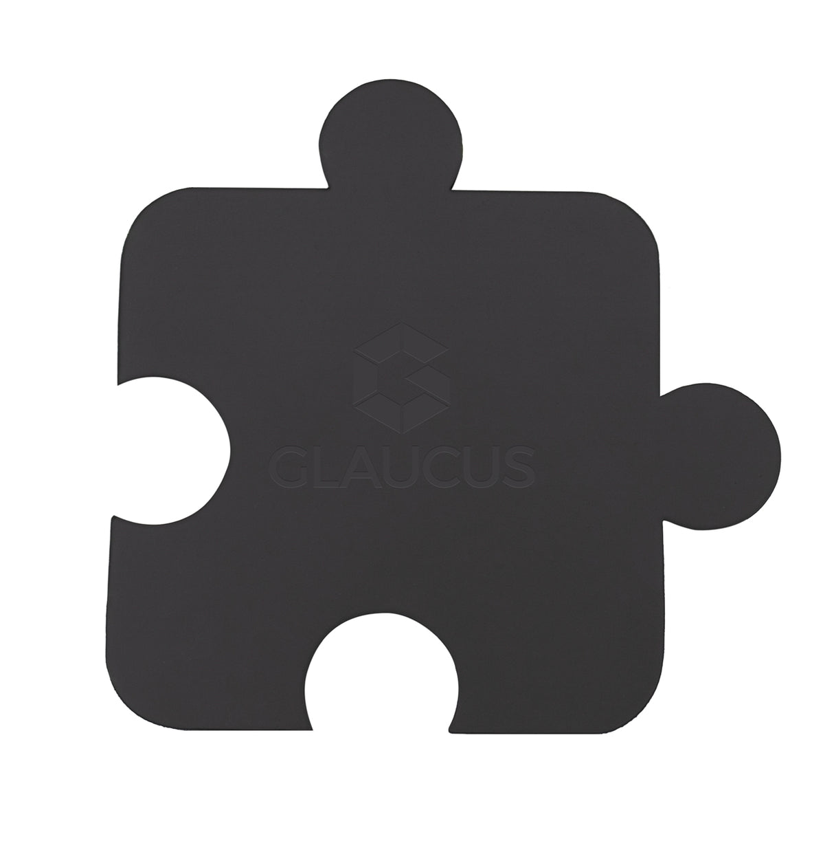 The Missing Piece single coaster black, Thick European Bonded Leather - no backing