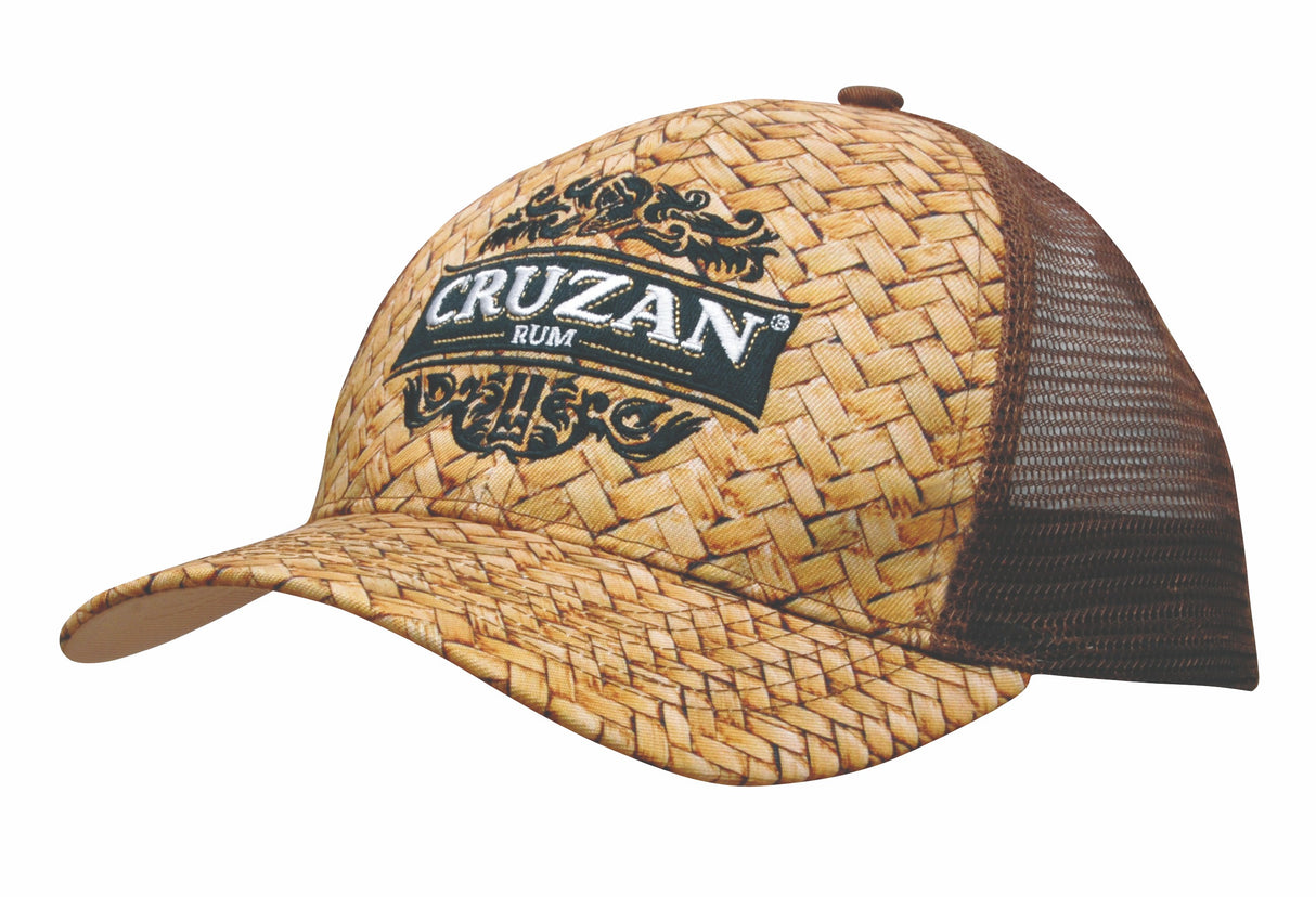 Cane Print Cap w/Mesh Back