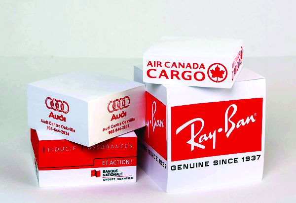 Quarter size ad block screen print 4" x 4" x 1"h