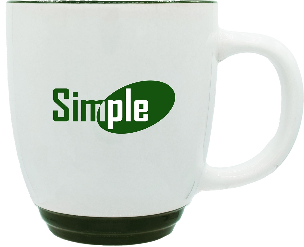 Economy Halo 14oz white/green mug