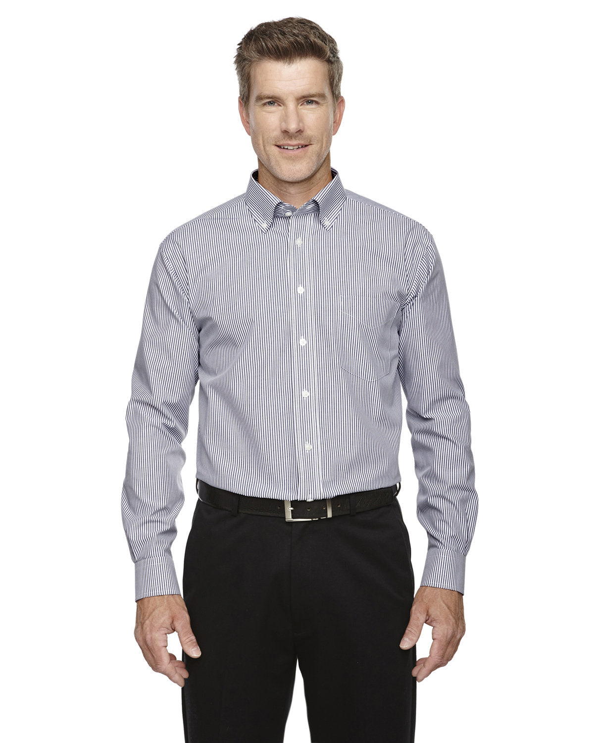 DEVON AND JONES Men's Crown Collection® Banker Stripe Woven Shirt