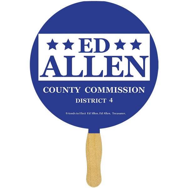 Round Glued Hand Fan (1 Side/ 1 imprint color)