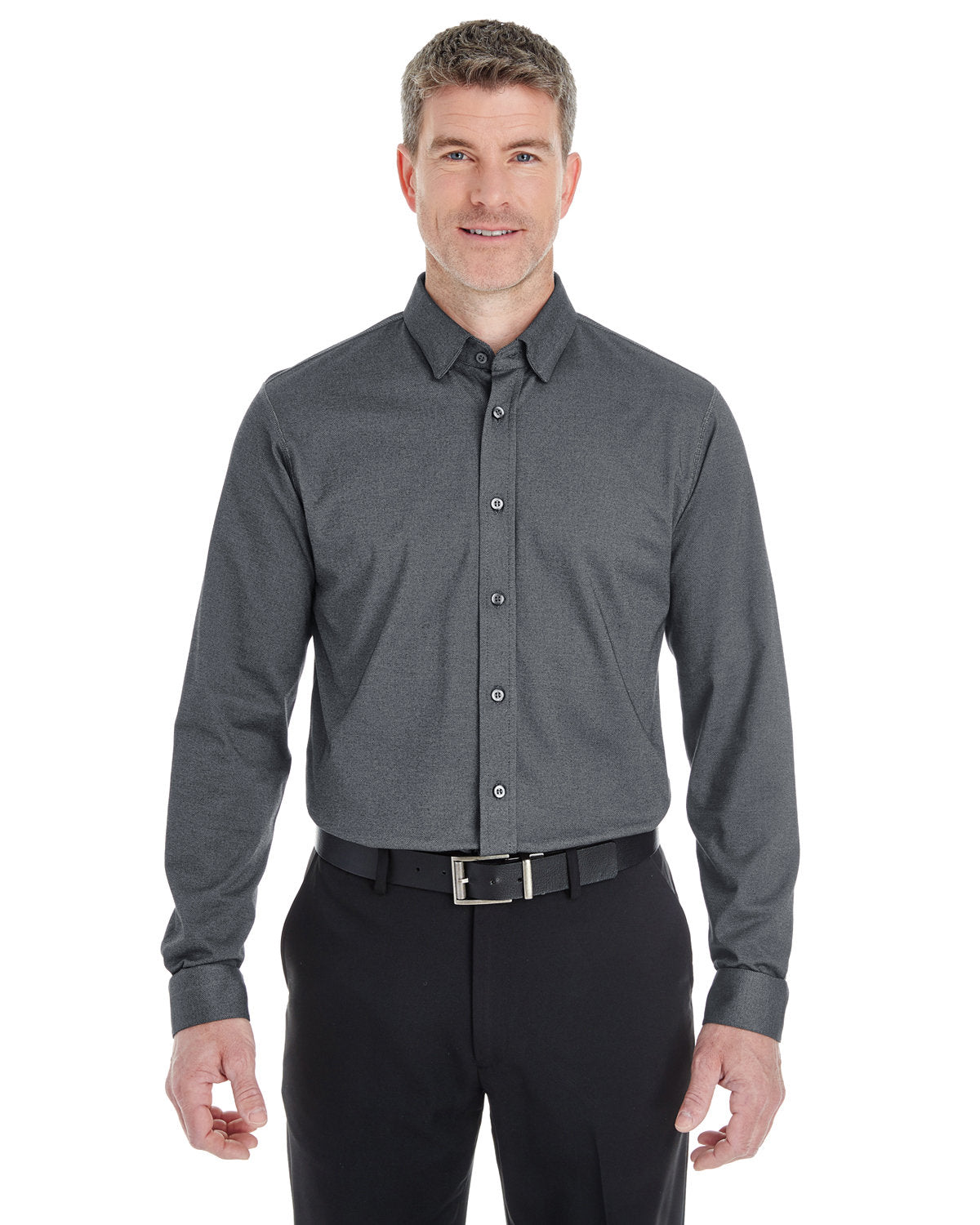 DEVON AND JONES Men's Central Cotton Blend Mélange Button-Down