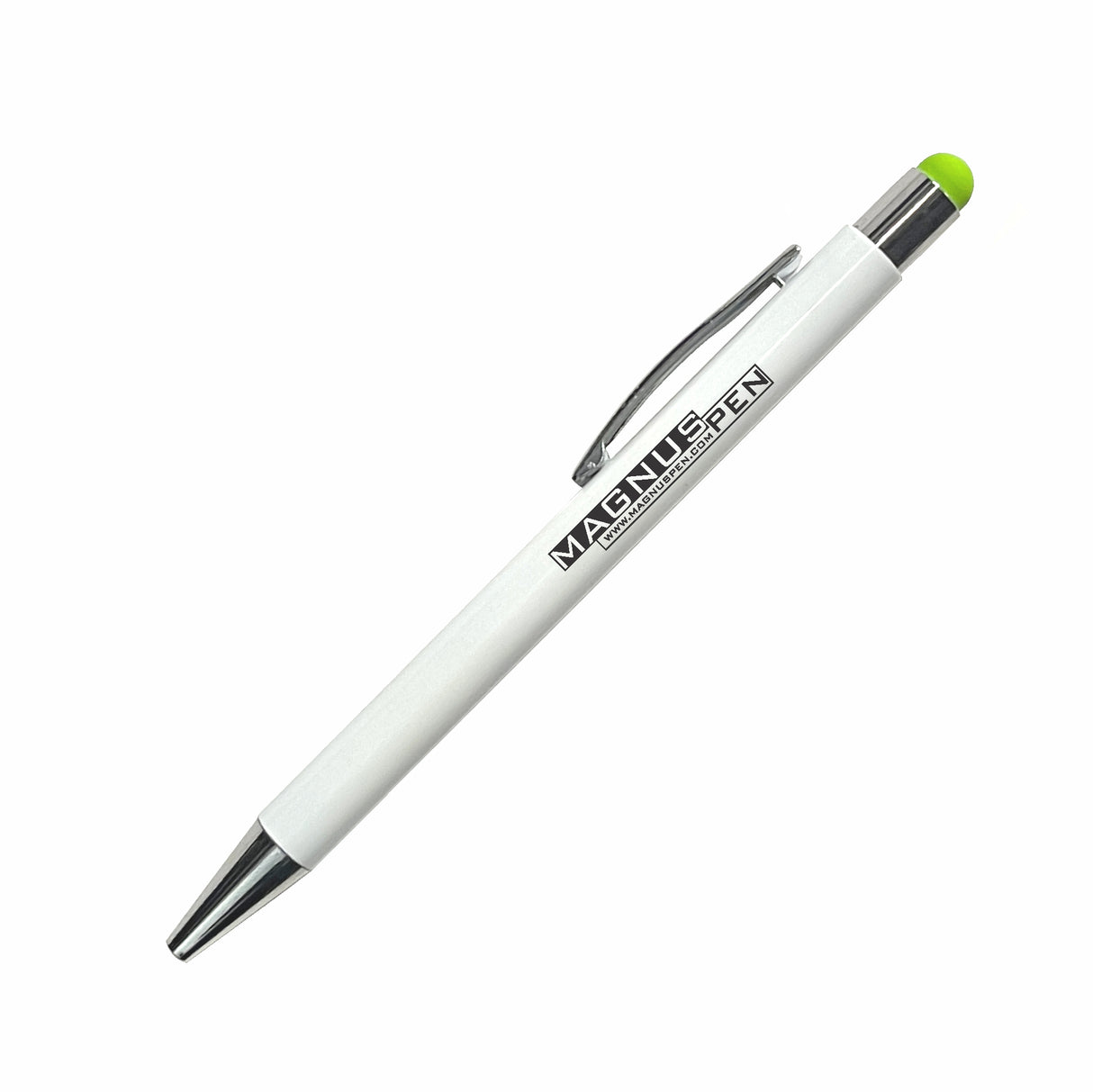 Stewart Aluminum Plunger Action Pen W/Silver Trim and coloured PDA Stylus (Stock 3-5 Days)