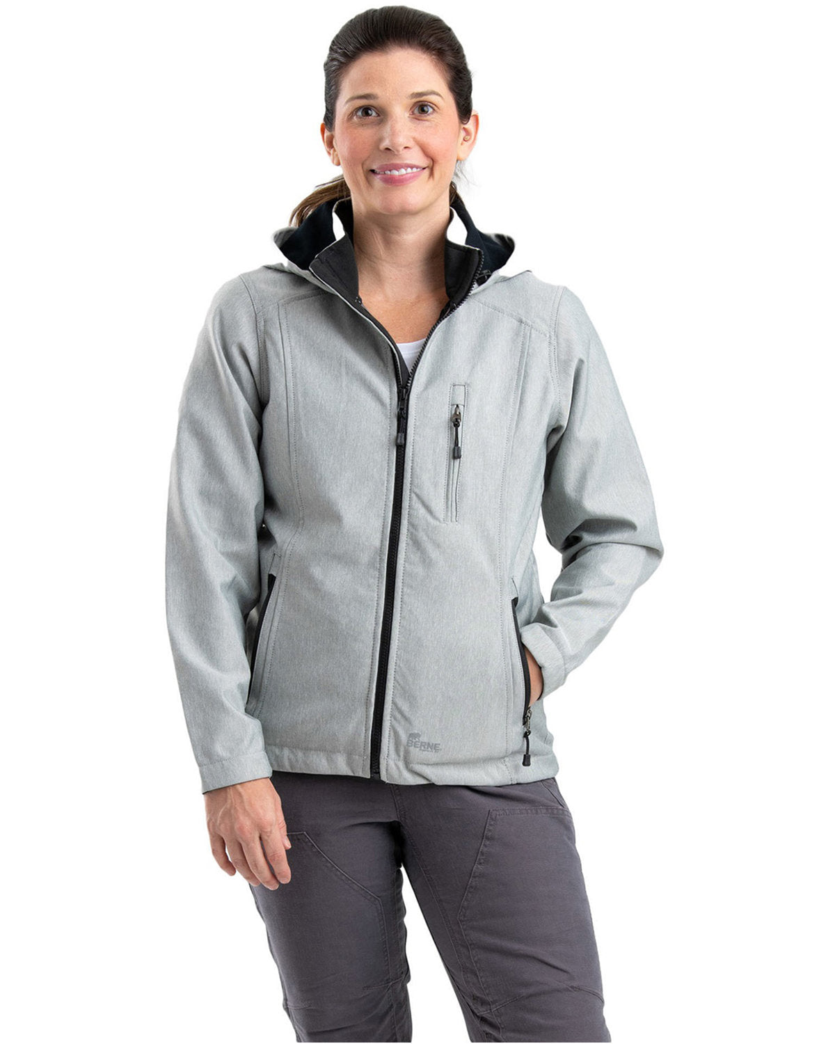 Berne Apparel Ladies' Hooded Softshell Jacket