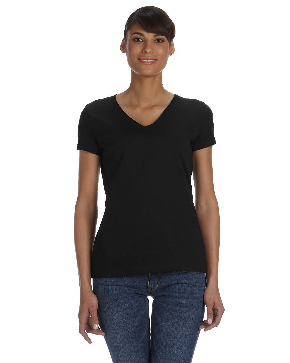 000525 Fruit of the Loom Ladies' HD Cotton? V-Neck T-Shirt