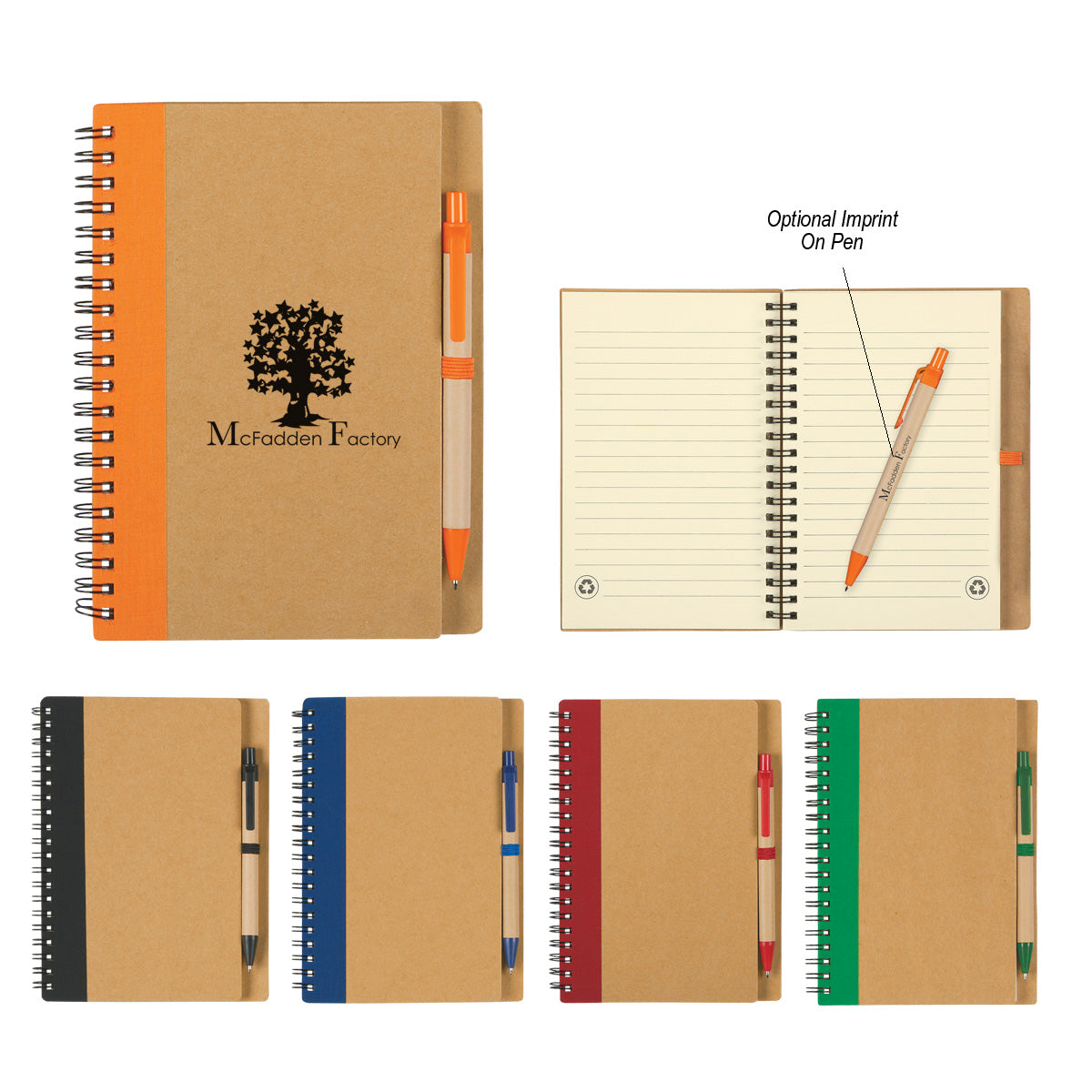 Eco-inspired Spiral Notebook & Pen