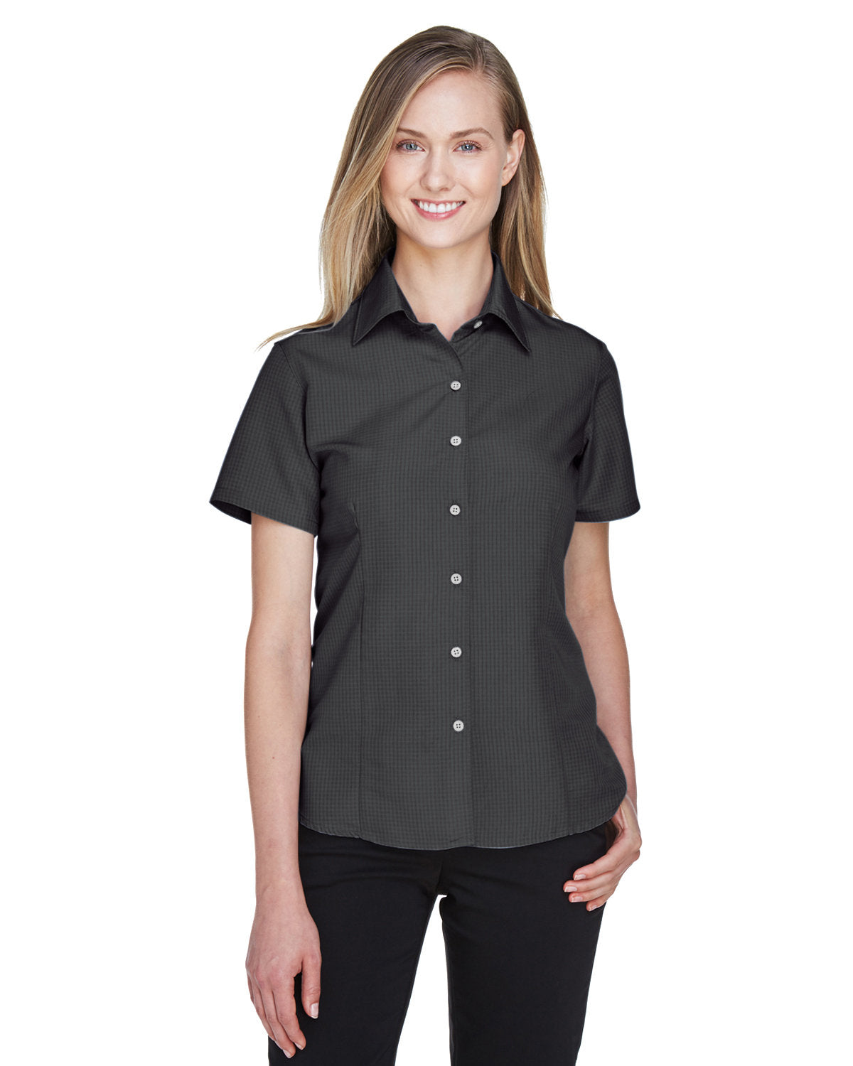 Harriton Ladies' Barbados Textured Camp Shirt