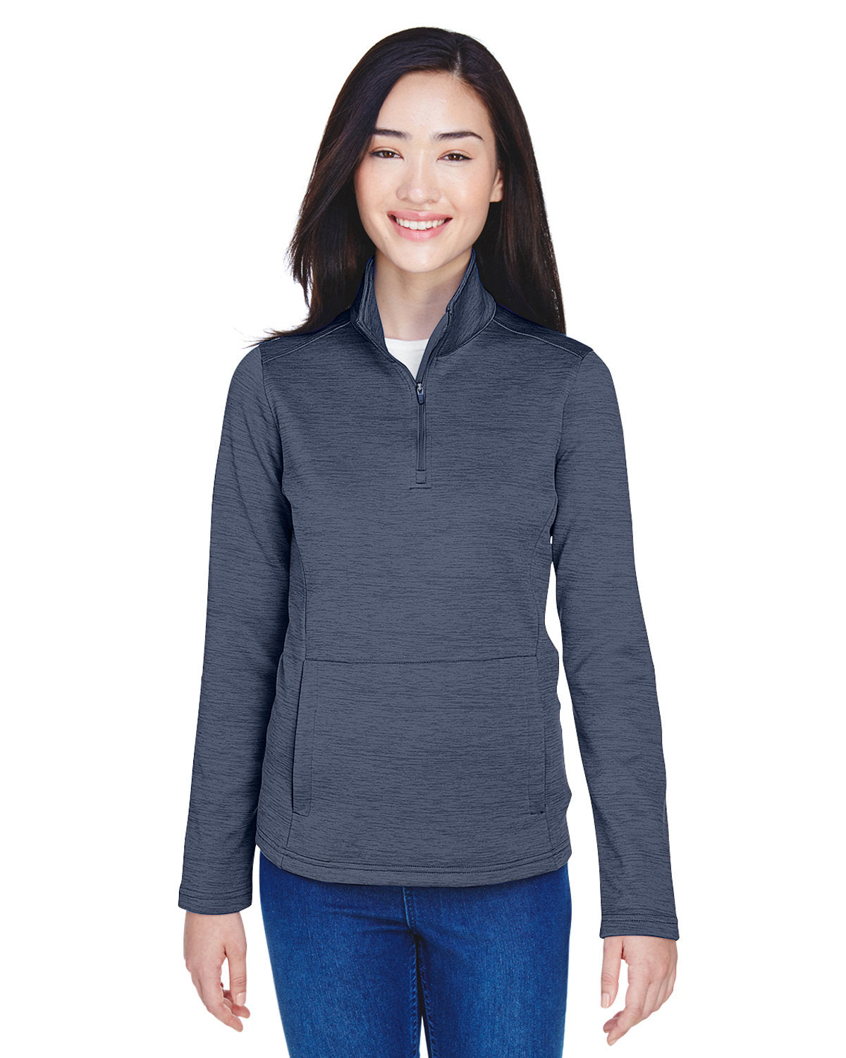 DEVON AND JONES Ladies' Newbury Mélange Fleece Quarter-Zip