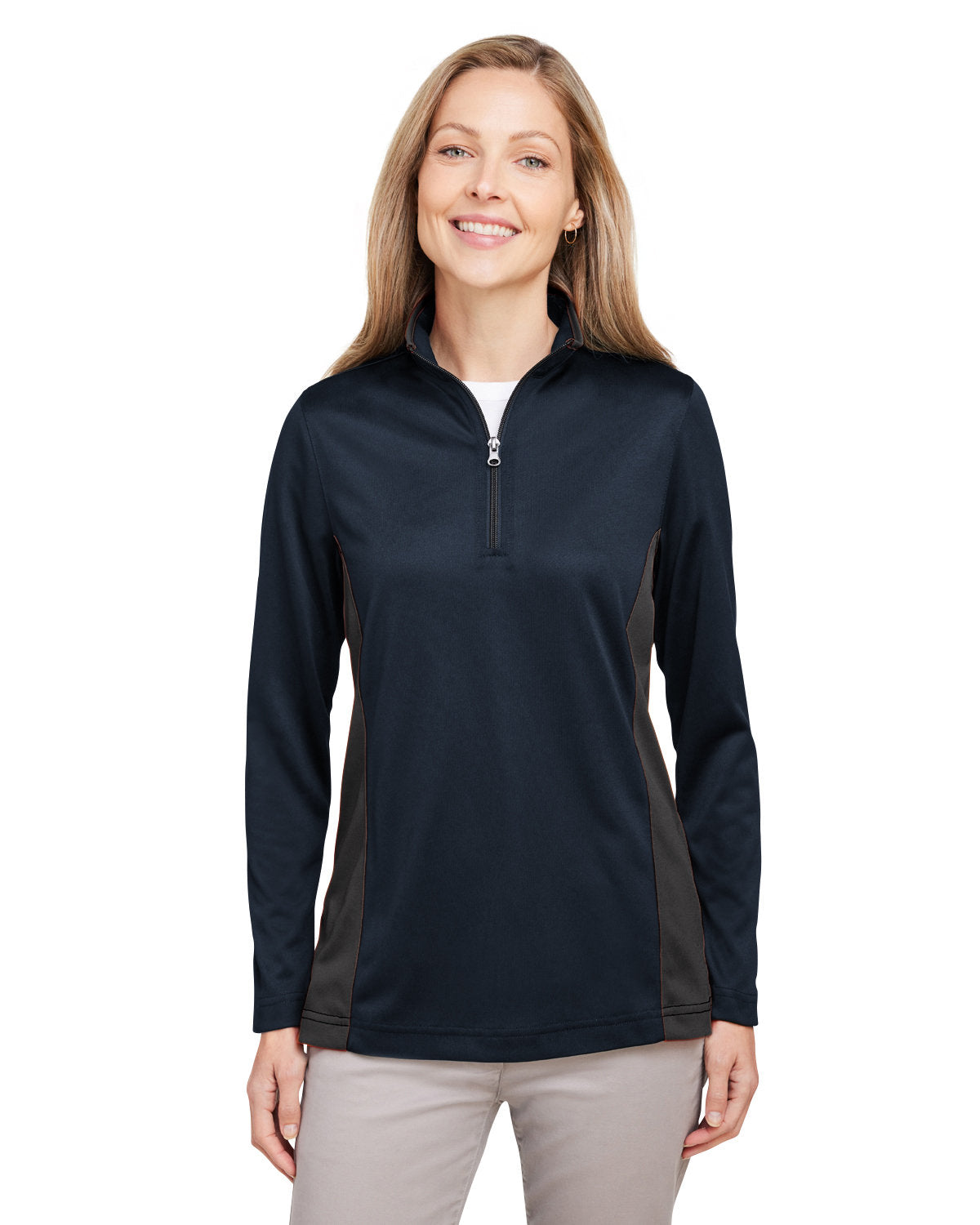 Harriton Ladies' Flash Snag Protection Plus IL Colorblock Quarter-Zip