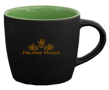 Midnight 12oz 2tone black/lime cafe mug