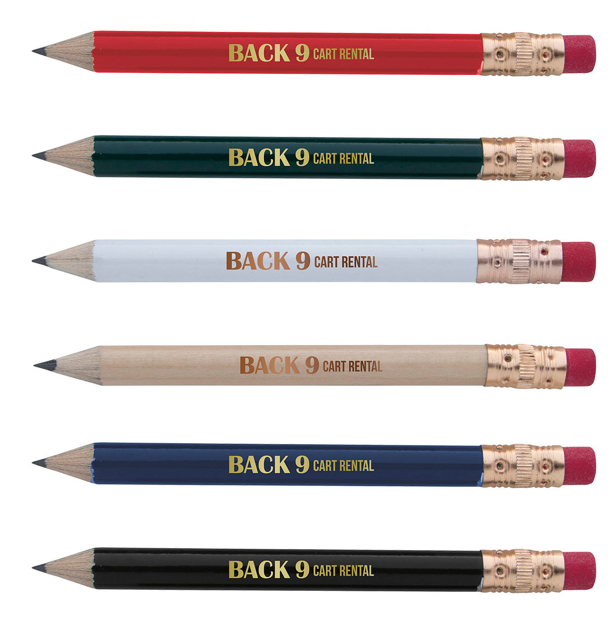 Round Golf Pencil with Eraser