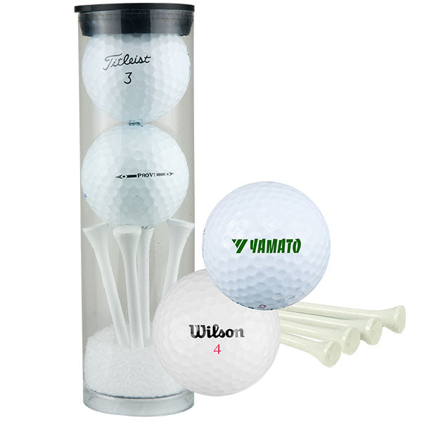 Two Ball Value Golf Gift Tube with Domed Imprint