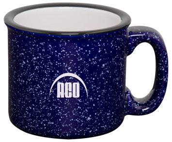 Camper 15oz speckled 2tone cobalt/white mug