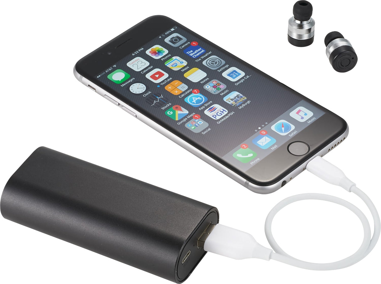 Metal True Wireless Earbuds and Power Bank