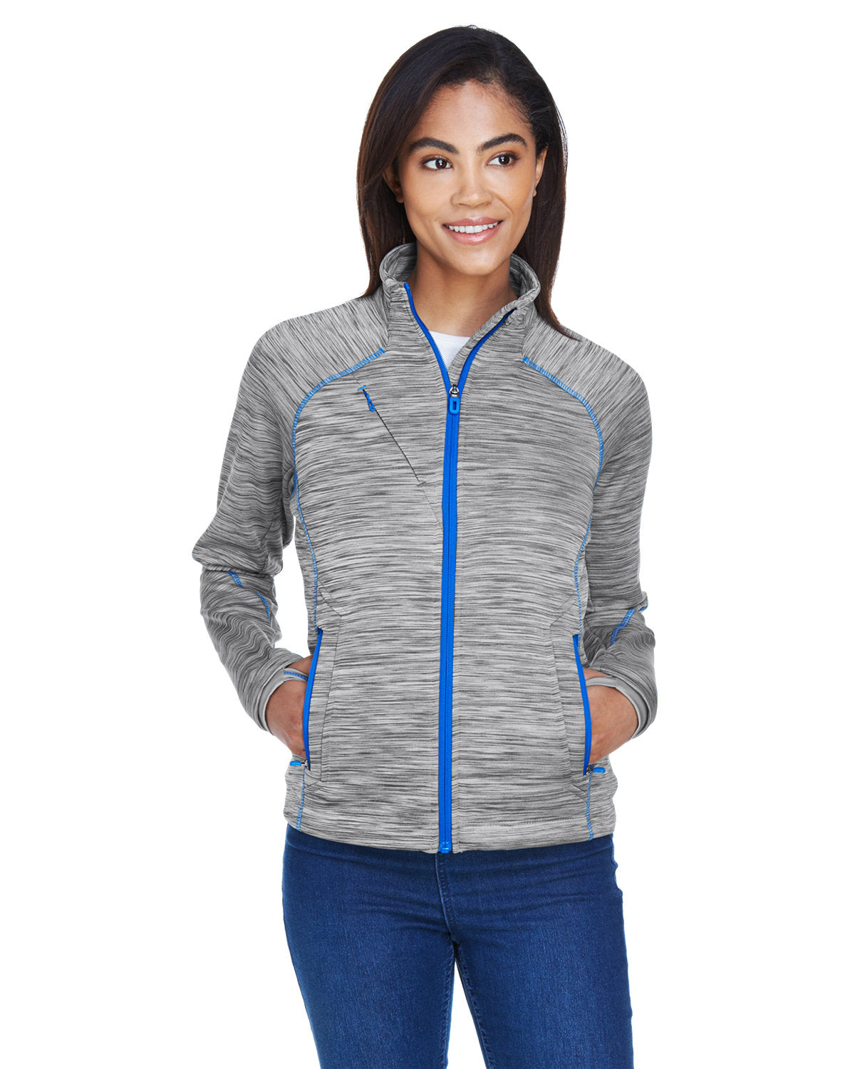 NORTH END SPORT RED Ladies' Flux Mélange Bonded Fleece Jacket