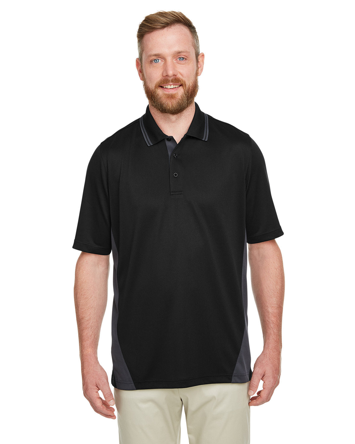 Harriton Men's Tall Flash Snag Protection Plus IL Colorblock Polo