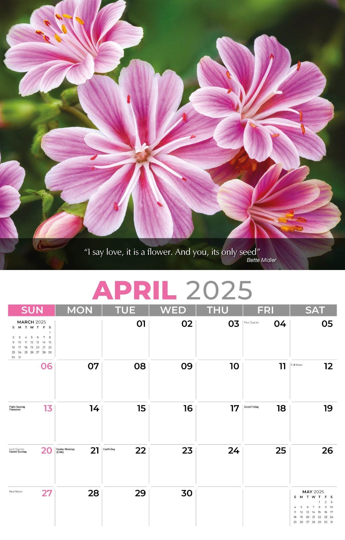Galleria Wall Calendar 2025 Flowers & Gardens