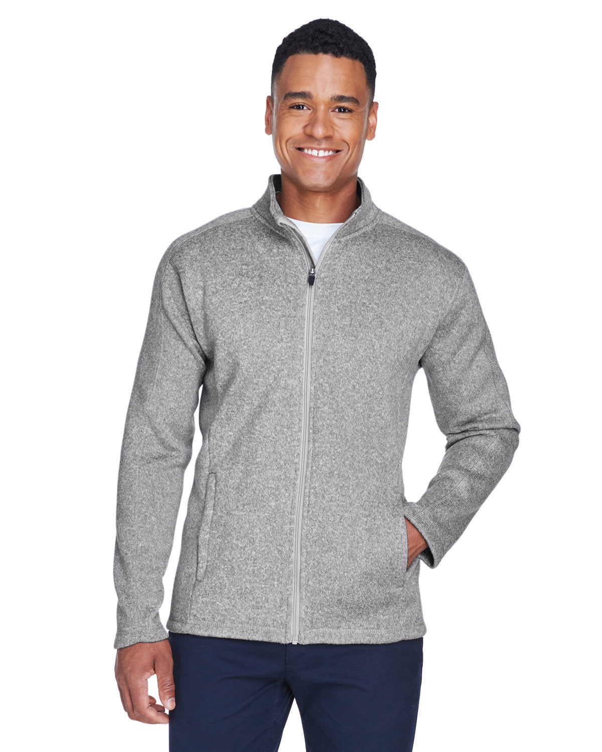 000166 Devon and Jones Men's Bristol Full-Zip Sweater Fleece Jacket