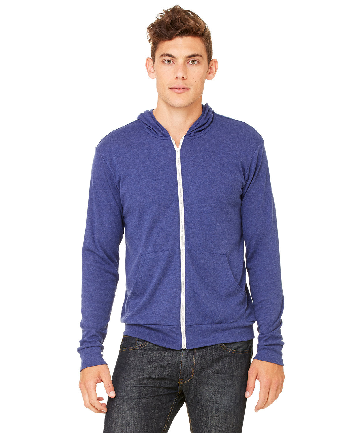 BELLA+CANVAS Unisex Triblend Full-Zip Lightweight Hoodie