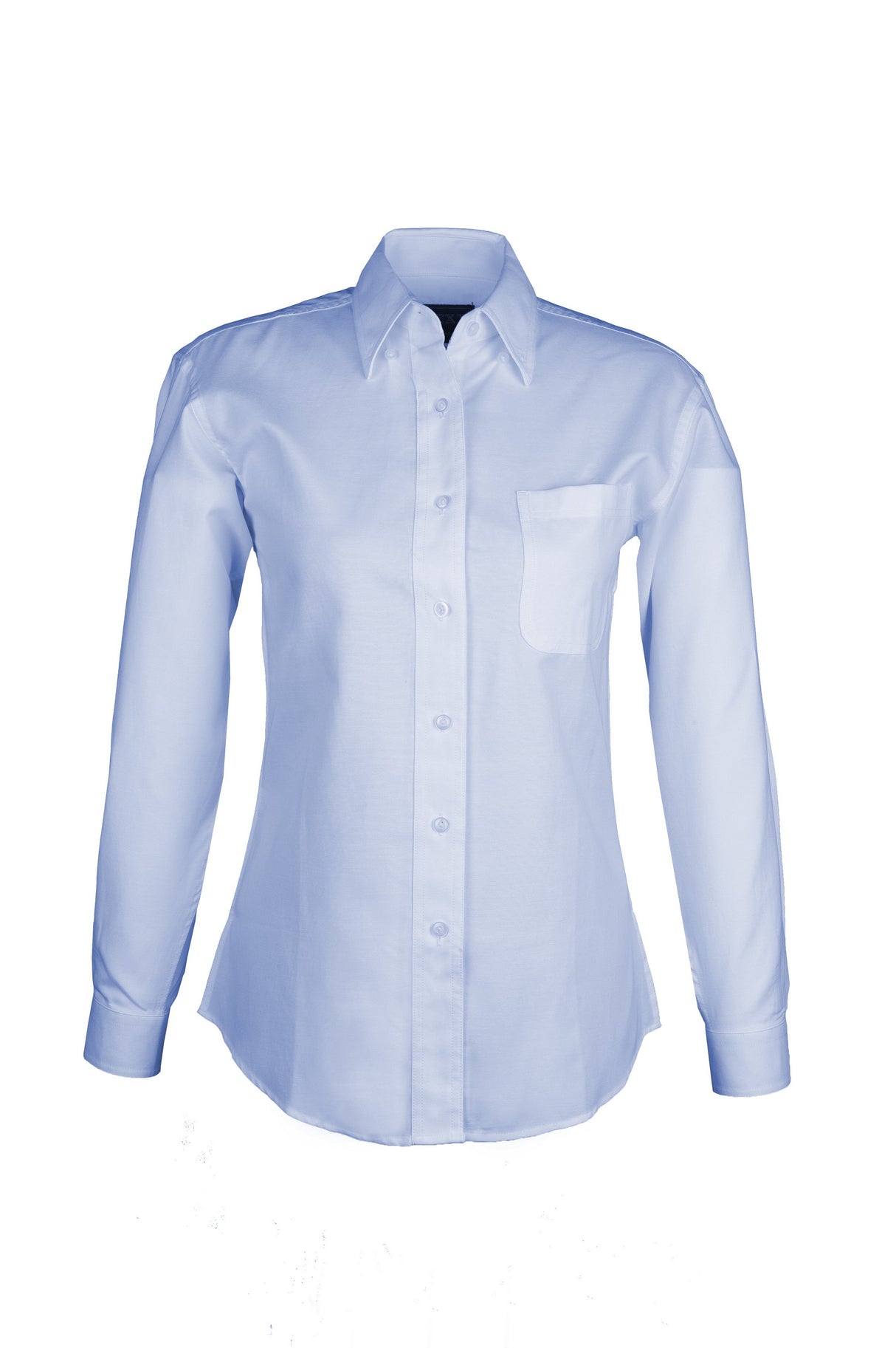 Ladies Cotton Blend Oxford Long Sleeve Shirt (Blue) (XS-3XL)