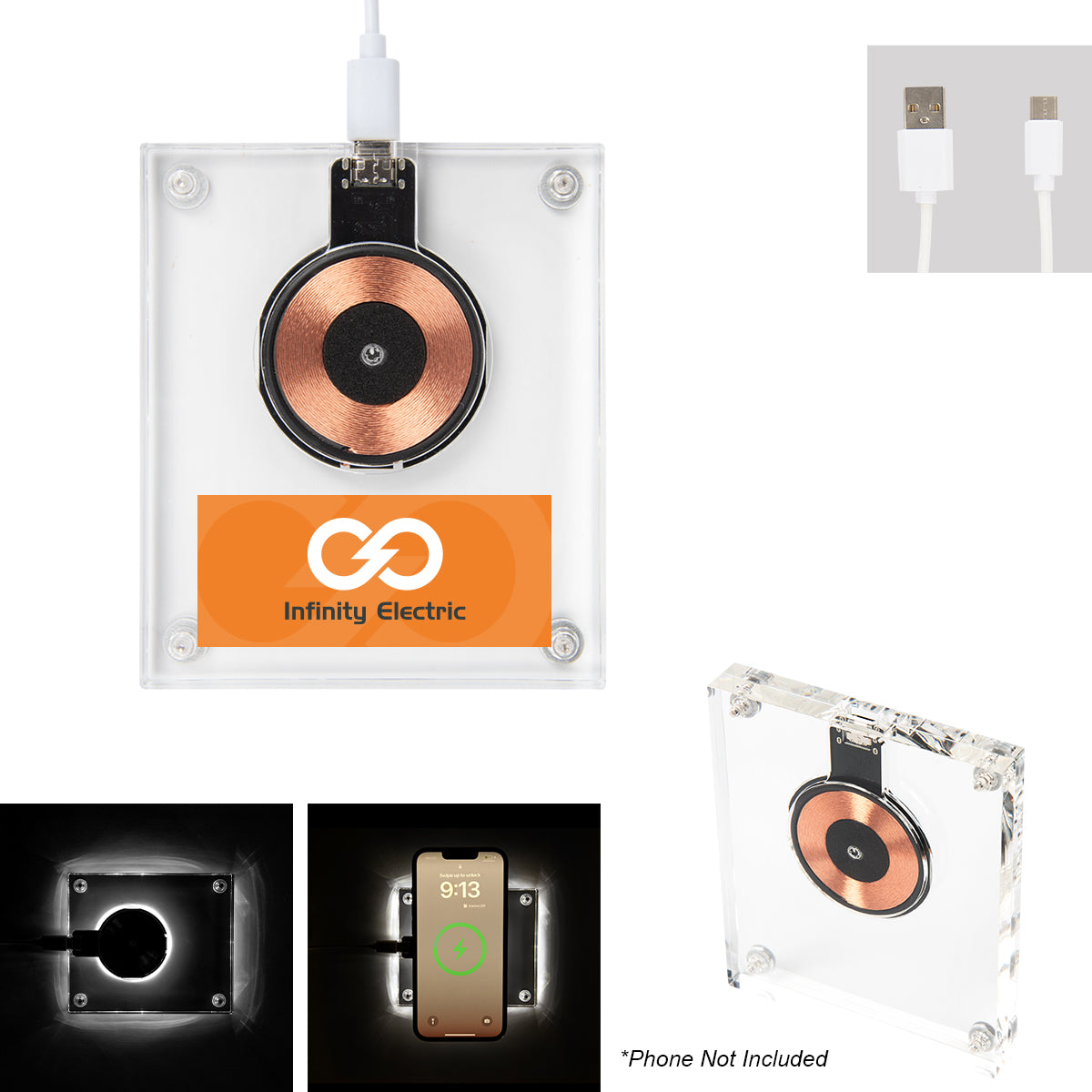 15w Acrylic Light Up Wireless Charger