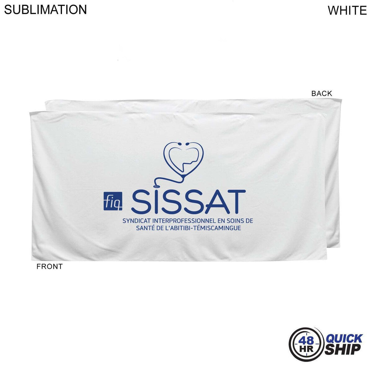 48 Hr Quick Ship - Heaviest weight, Plush Velour Terry Cotton Blend White Beach Towel, 30x60