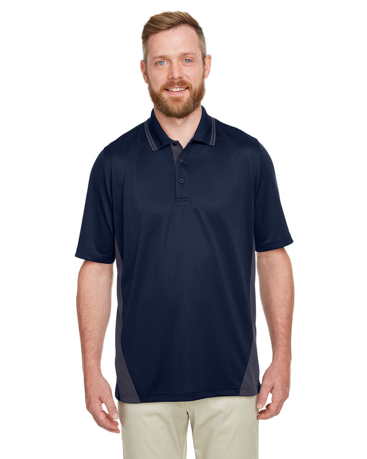 Harriton Men's Tall Flash Snag Protection Plus IL Colorblock Polo
