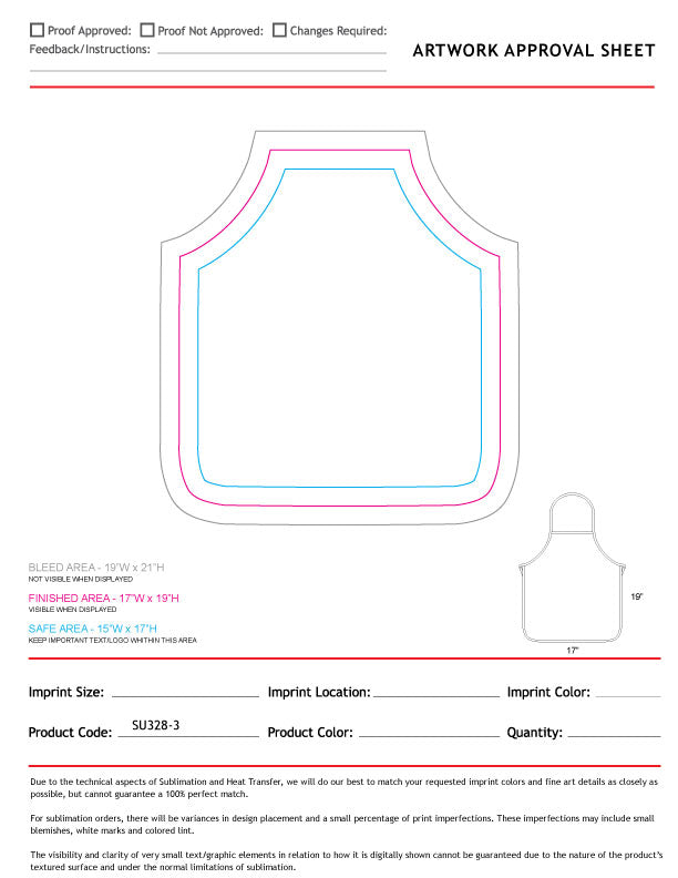72 Hr Fast Ship - Domestic made Kids Bib Apron, 17x19, No Pockets, Sublimated