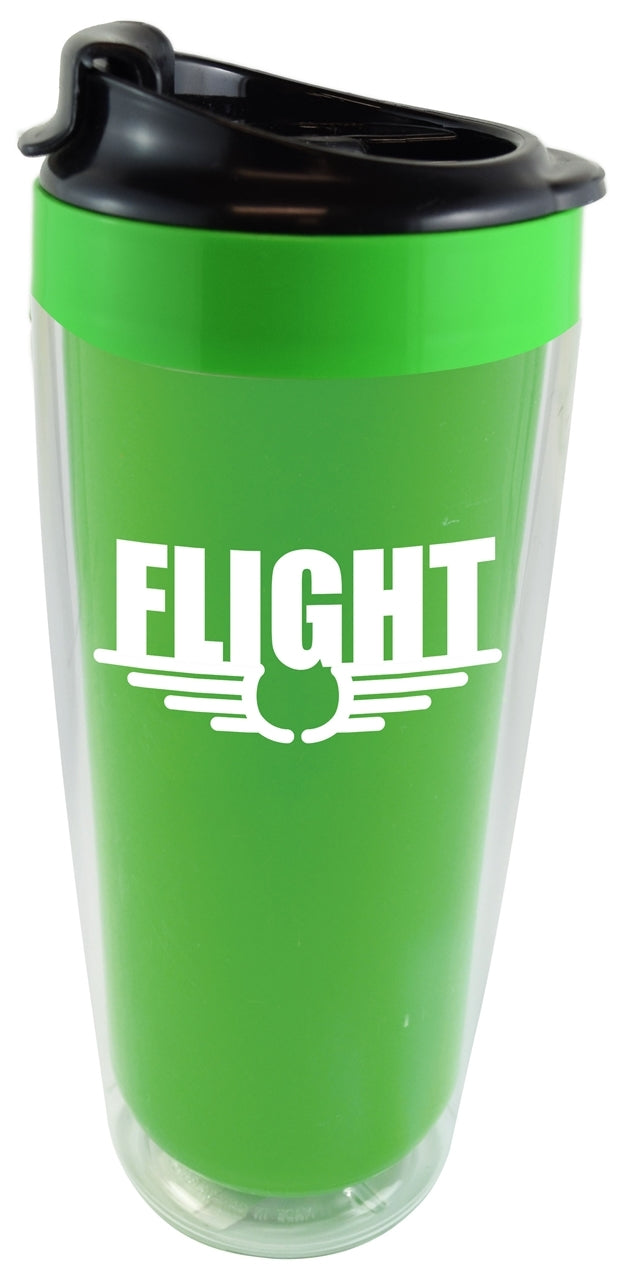 ~ The Green Tumbler 16oz clear/green tumbler with flip top lid
