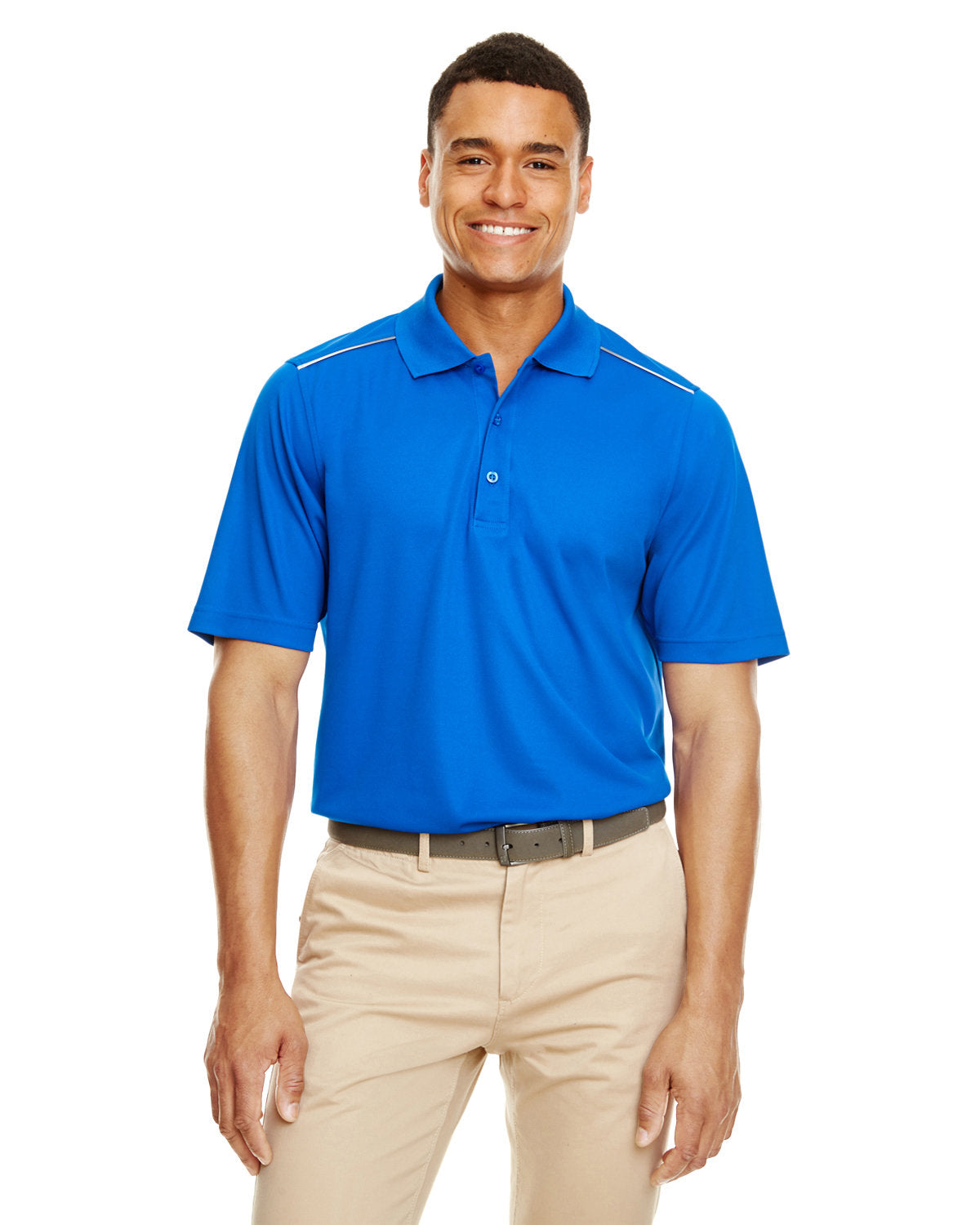 CORE 365 Men's Radiant Performance Piqué Polo with Reflective Piping