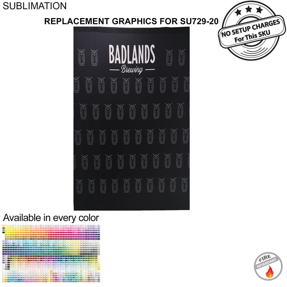 Replacement Full Color Graphics for 5' Display, Media Wall, Backdrop SU729-20, NO SETUP CHARGE