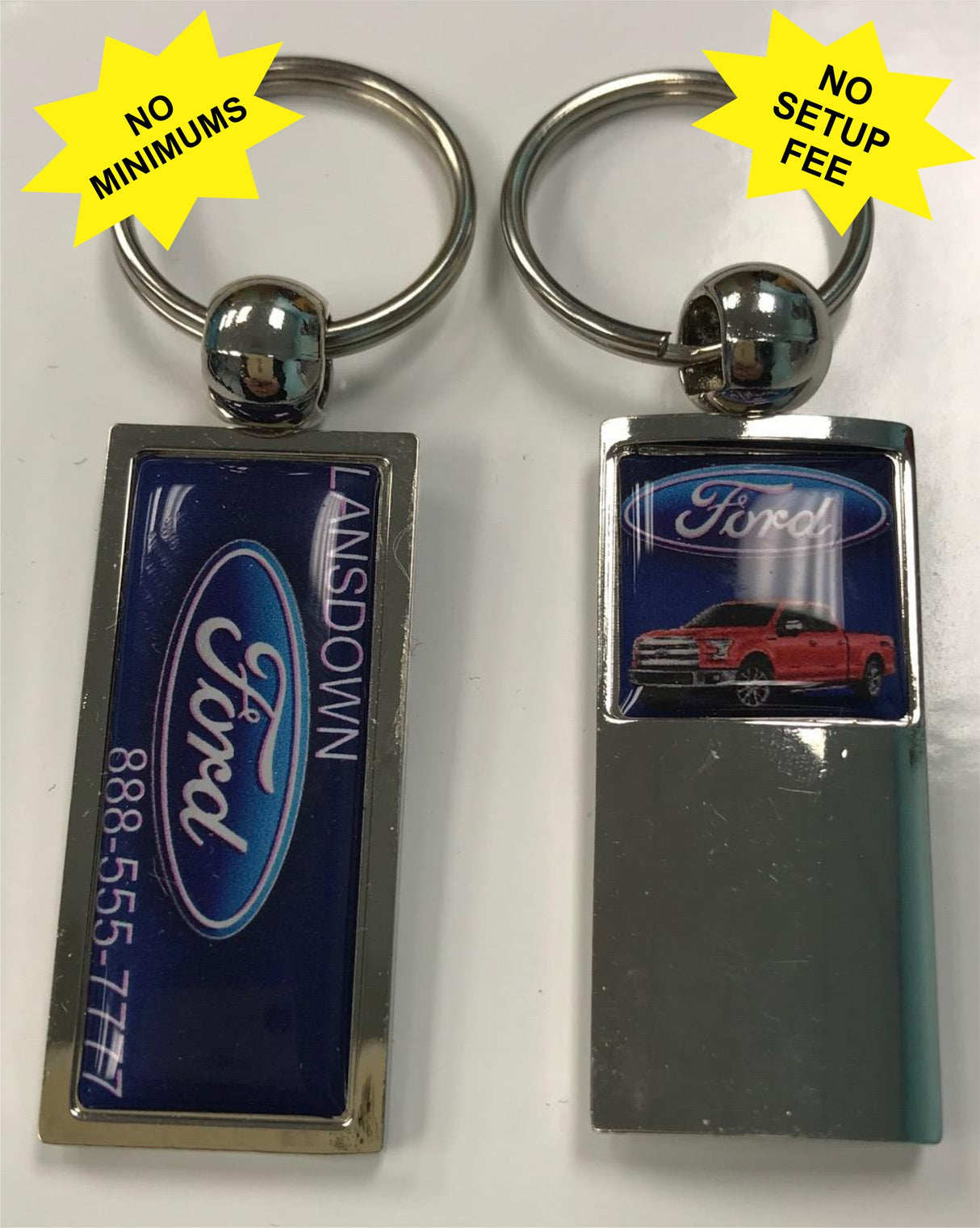Keychain Dual Full Color Domed Logos