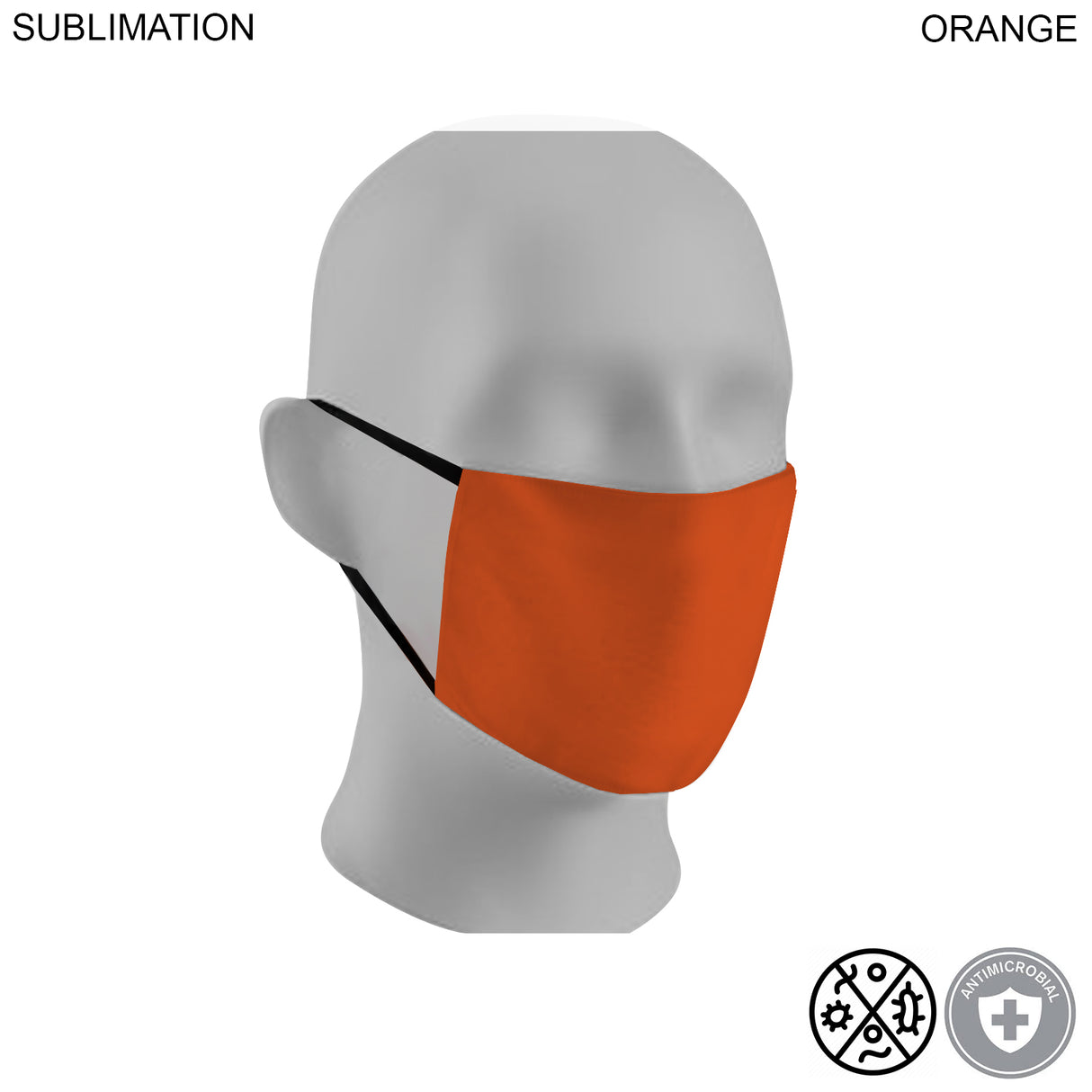 Individually Polybagged Sublimated 2ply Antimicrobial Face Mask available in EVERY COLOR
