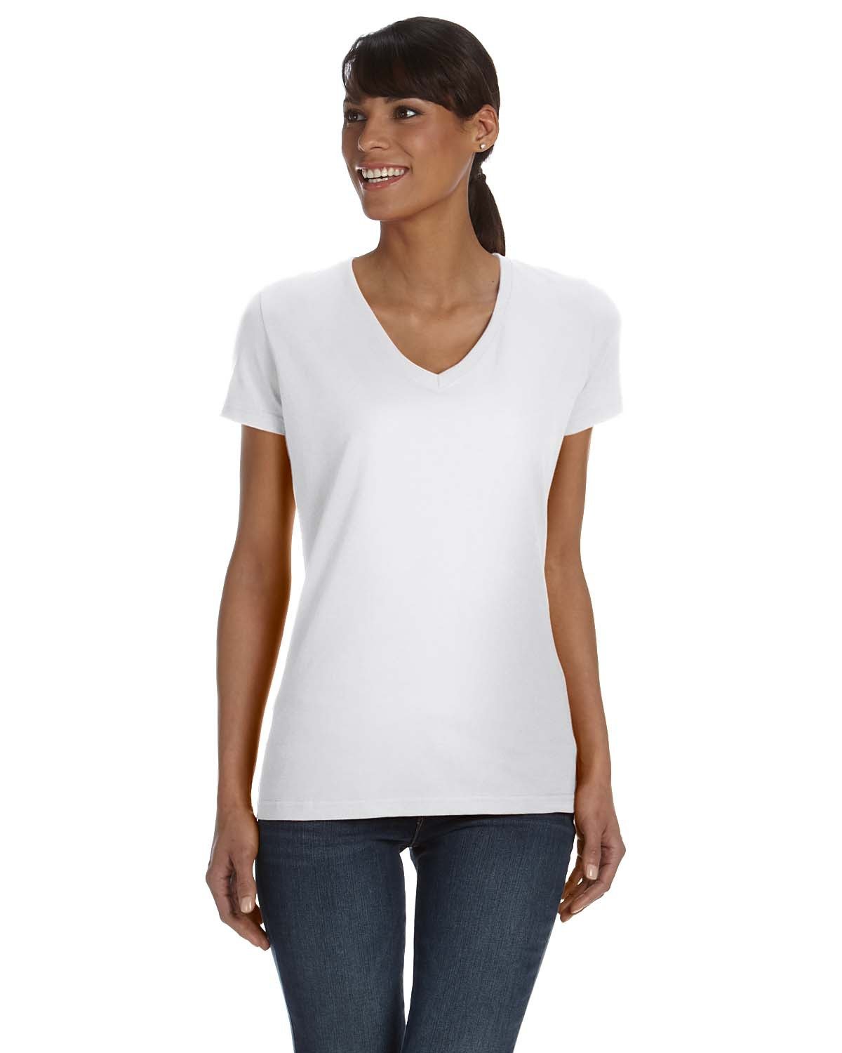 000525 Fruit of the Loom Ladies' HD Cotton? V-Neck T-Shirt