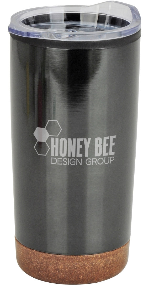 Nanaimo 20oz stainless steel/Polypropylene tumbler with clear lid Grey